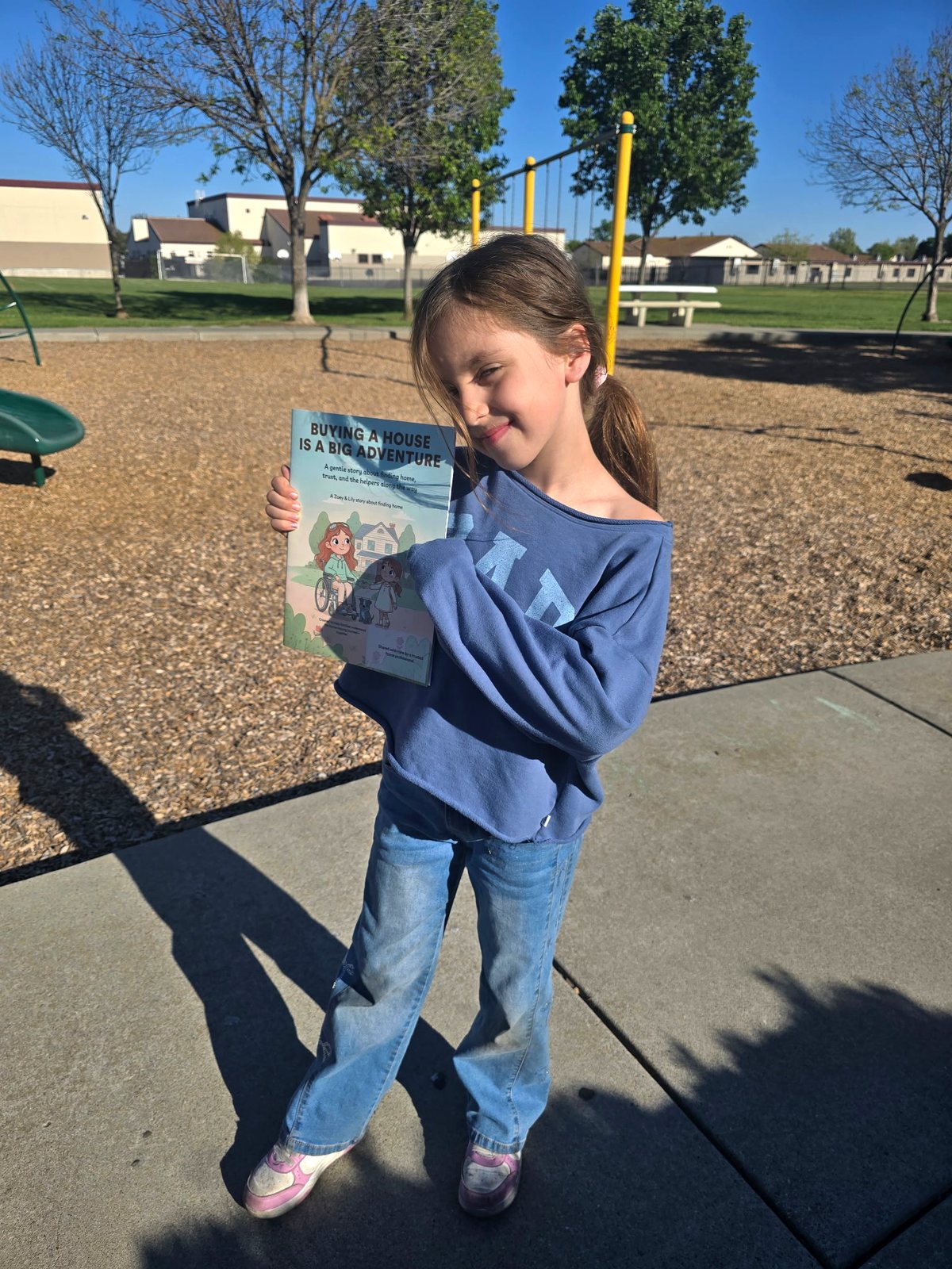 Young reader with the book at the park